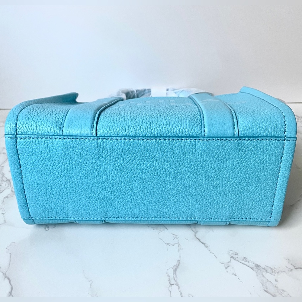 ❌SOLD❌ New Marc Jacobs Small Tote Bag Leather Pool Blue - Picture 7 of 12